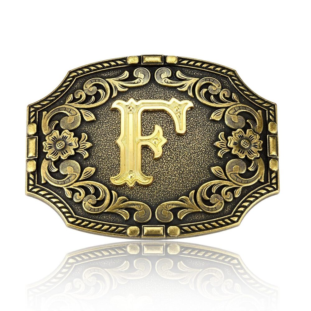 4406 Western Belt Buckle Initial Letters F Cowboy Rodeo Belt Buckles Cowboy